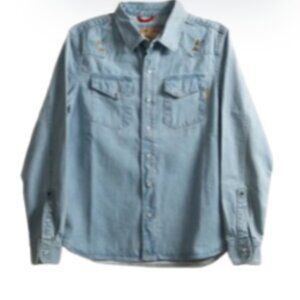 Iron and Resin Jean Condor Denim Shirt 100% Cotton Light Blue Women Size Small